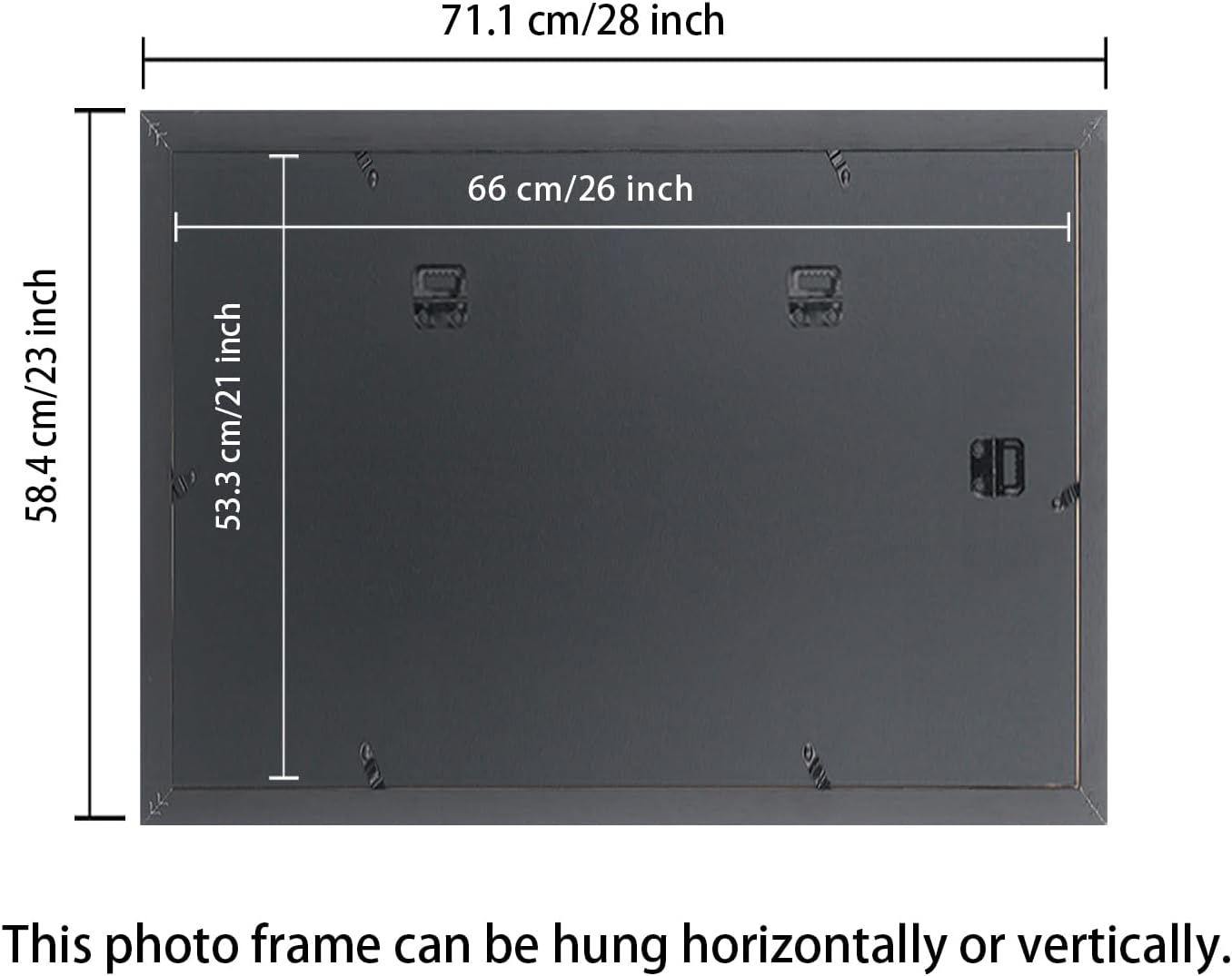 21x26 inch Picture Frame Solid Wood Black,Suitable for Panoramic Photo Frame, Posters,Painting,Group Photo,Puzzle (A23B2126)