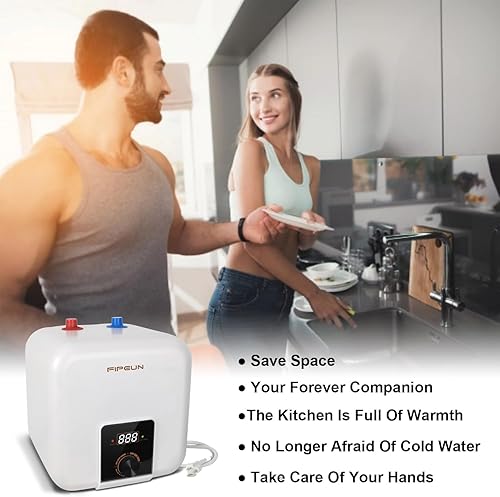 Miniatura 6 de Tanque pequeño para debajo del fregadero de 110V115v120V 1400-1500W, calentador de agua de 2.5 galones, almacenamiento en caliente, mini remolque