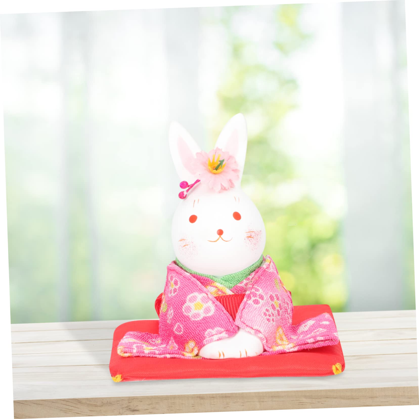 Alipis 5 Pièces Kimono Lapin Chanceux Fortune Lapin Statue Accessoires pour La Maison Bureau Minuscule Statues Mini Figurines Table Décoratif Miniature Animaux