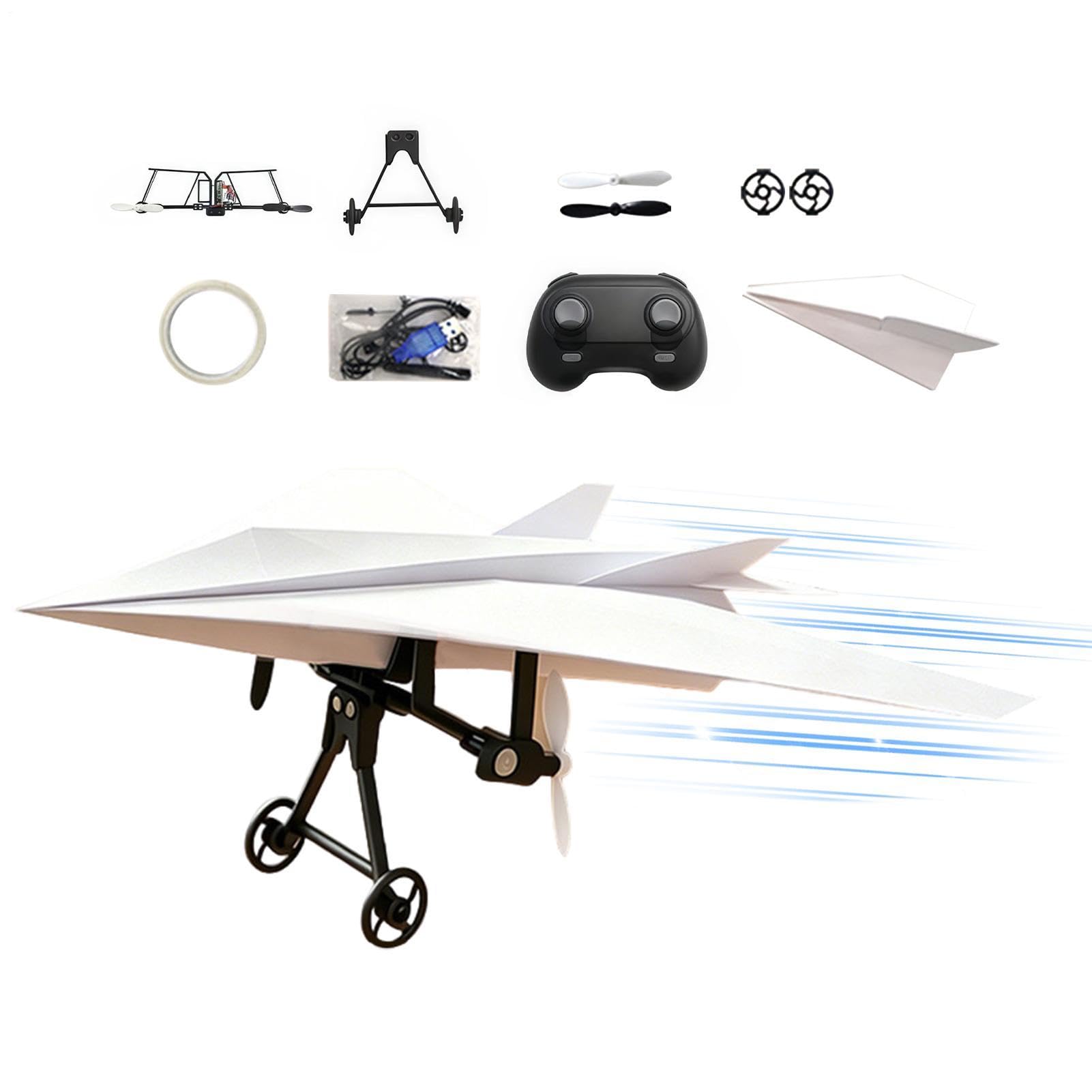 Genérico Kit de Avión RC Juguete Eléctrico de Control Remoto Ligero | Kit Potencia para Avión de Papel Para Adultos Niños Cumpleaños y Interior Exterior Hogar Patio y Jardín Parque