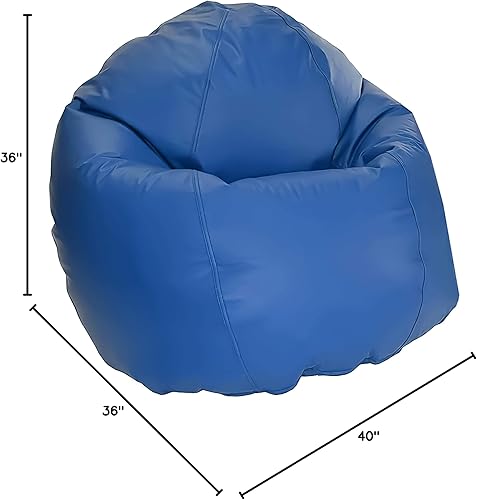 Miniatura 18 de Bean Products Puf grande de vinilo impermeable de grado marino | Relleno con cuentas de poliestireno y espuma CertiPUR | Fabricado en Estados Unidos