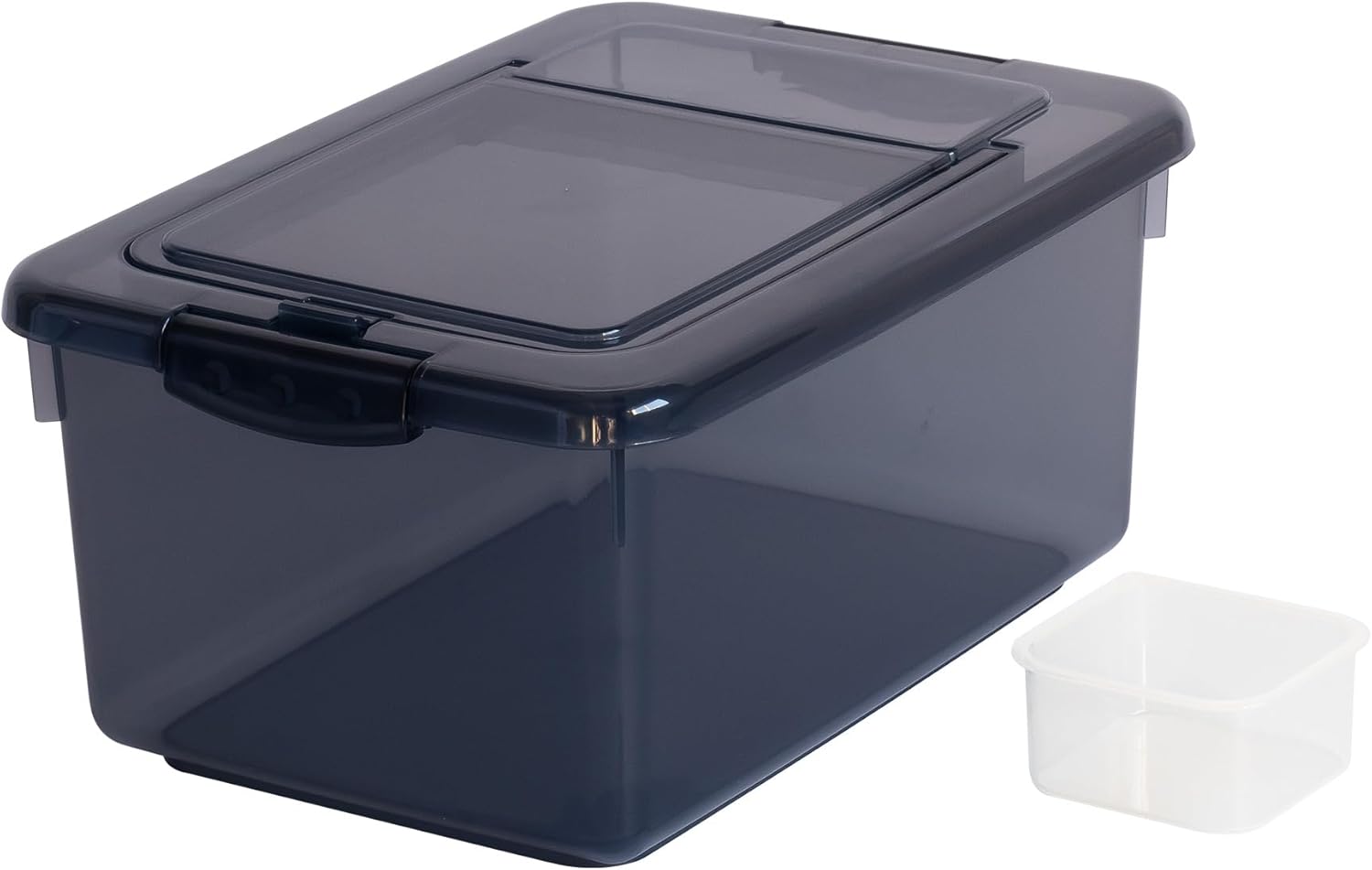サンコープラスチック(SankoPlastic) 米びつ お米ケース 5.0㎏ ネイビーブルー 幅22.6×奥行32.4×高さ15.2cm 日本製 軽量カップ付 ワンタッチ開閉 クリア 保存 ボックス ストッカー キッチン コンパクト プラスチック シンプル 457851