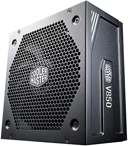 Cooler Master V850 Gold V2 PSU, UK Plug - 850 W, 80 PLUS Gold, Fully Modular, ATX Power Supply Unit, Quiet 135 mm FDB Fan, Semi-Fanless Mode, 10-Year Warranty, 16AWG PCI-e Cables - Black Edition
