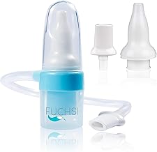 Baby Nasal Aspirator, Medical Silicone, Filterless & Endless, Practical 1-Handed Operation, Reserve, 1 x Nose & 1 x Mouth Attachment, German Brand, Nasal Aspirator for Small Children