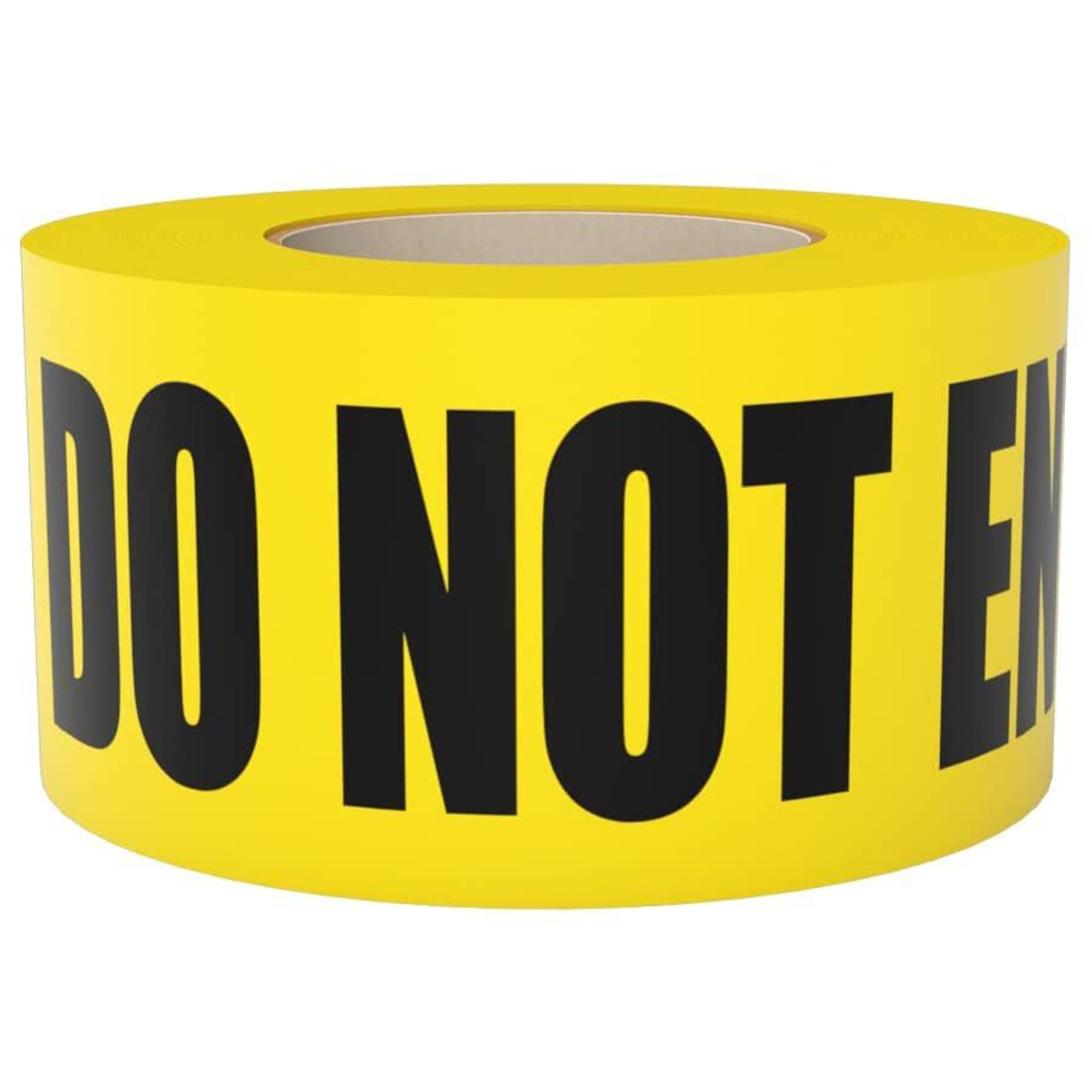 Yellow Caution Do Not Enter Barricade Tape 3 inch X 1000 feet • Bright Yellow with a Bold Black Print • 3 in. Wide for Maximum Readability • Tear Resistant Design