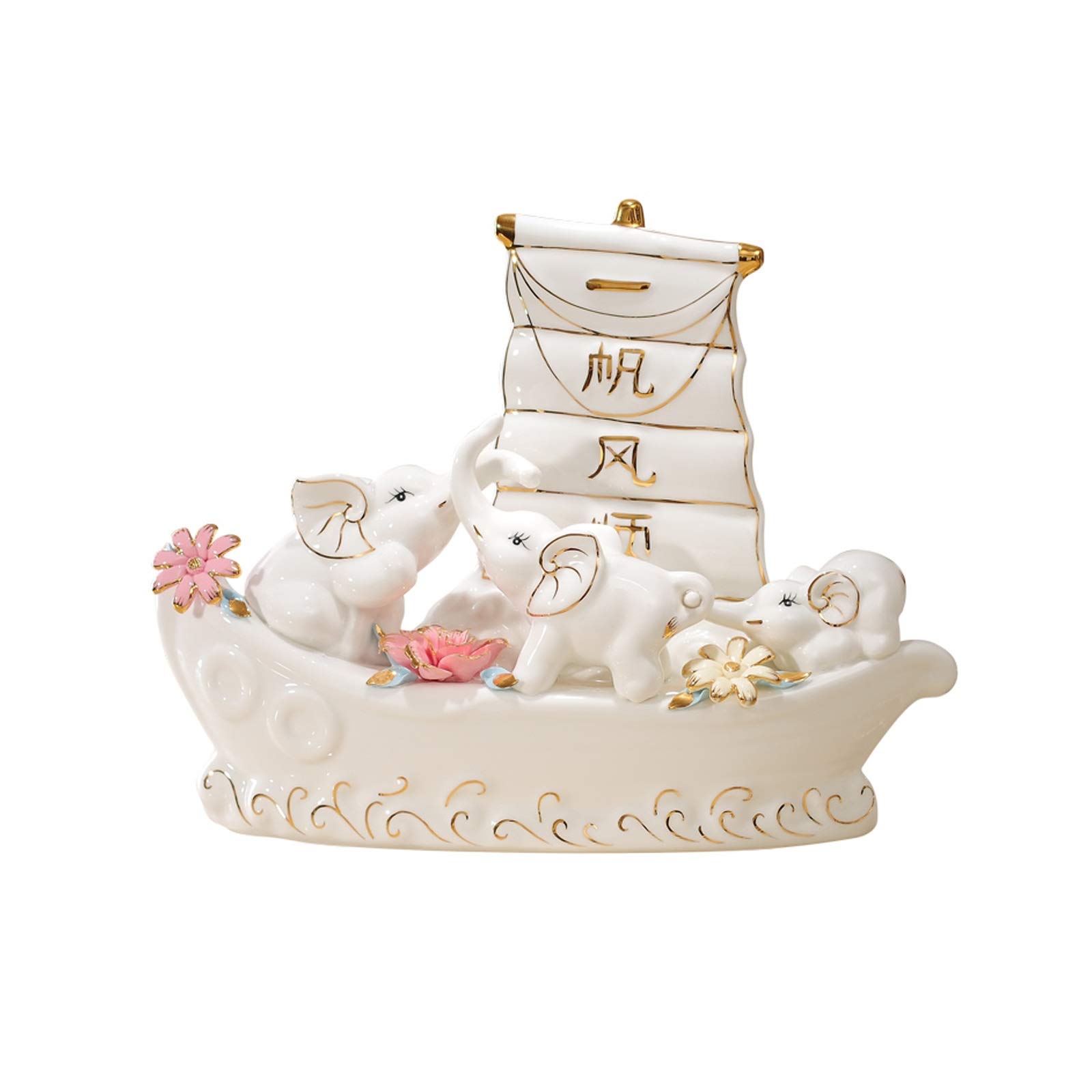 Productos de decoración Inicio Décor de cerámica animal hecho a mano escultura ornamento decoración de escritorio estatua elefante estatua elefante adornos artesanía regalos que traen suerte Ornamento