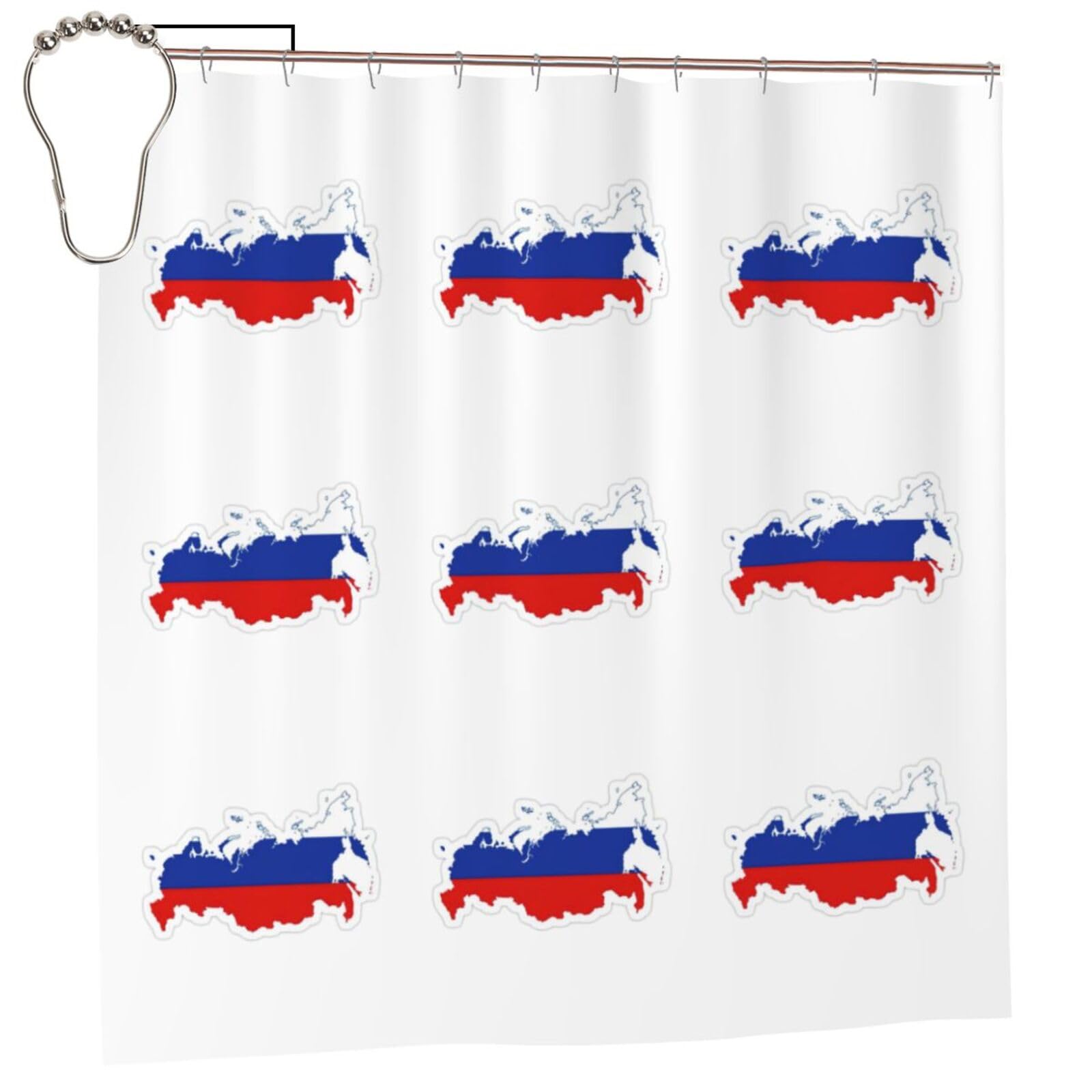 Rideau de douche anti-rouille en polyester 183x183 motif russe