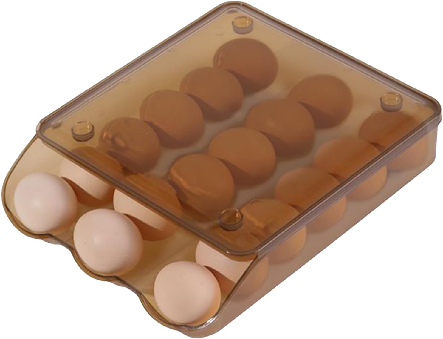 Drawer Egg Organizer, 18 Count Egg Dispenser, Space Saving Egg