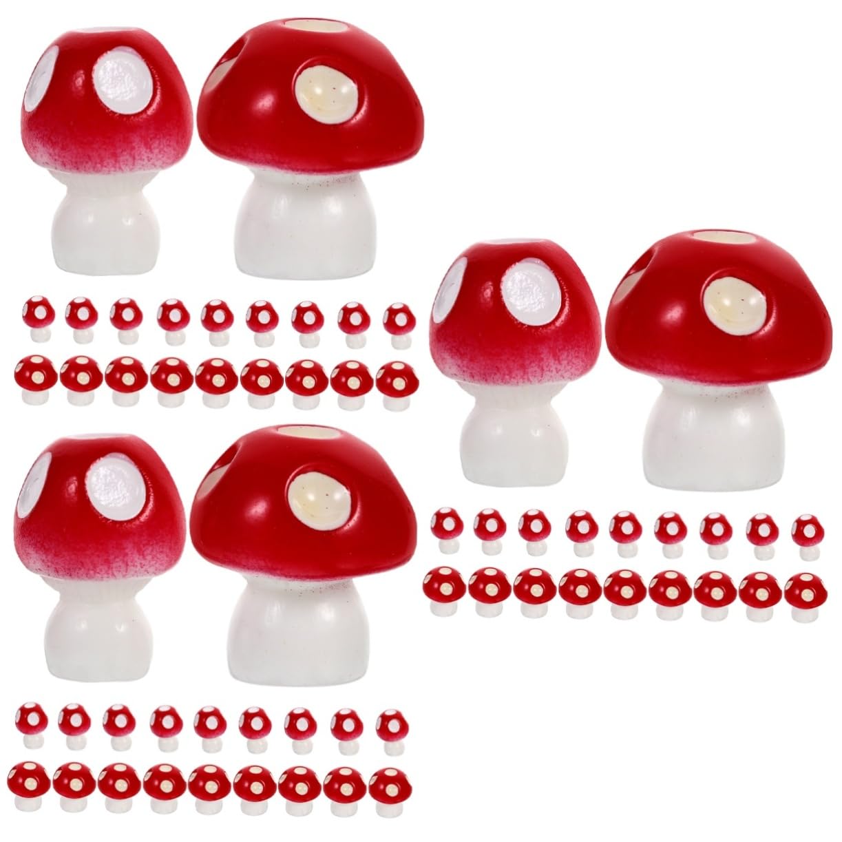 Champignons miniatures en résine pour créer une décoration de chambre poétique unique