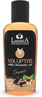 Gel de Massage Comestible Effet Chauffant 100 ml | Lubrifiant Intime Aromatisé pour Couples | Texture Glissante | Compatible Latex (Chocolat)