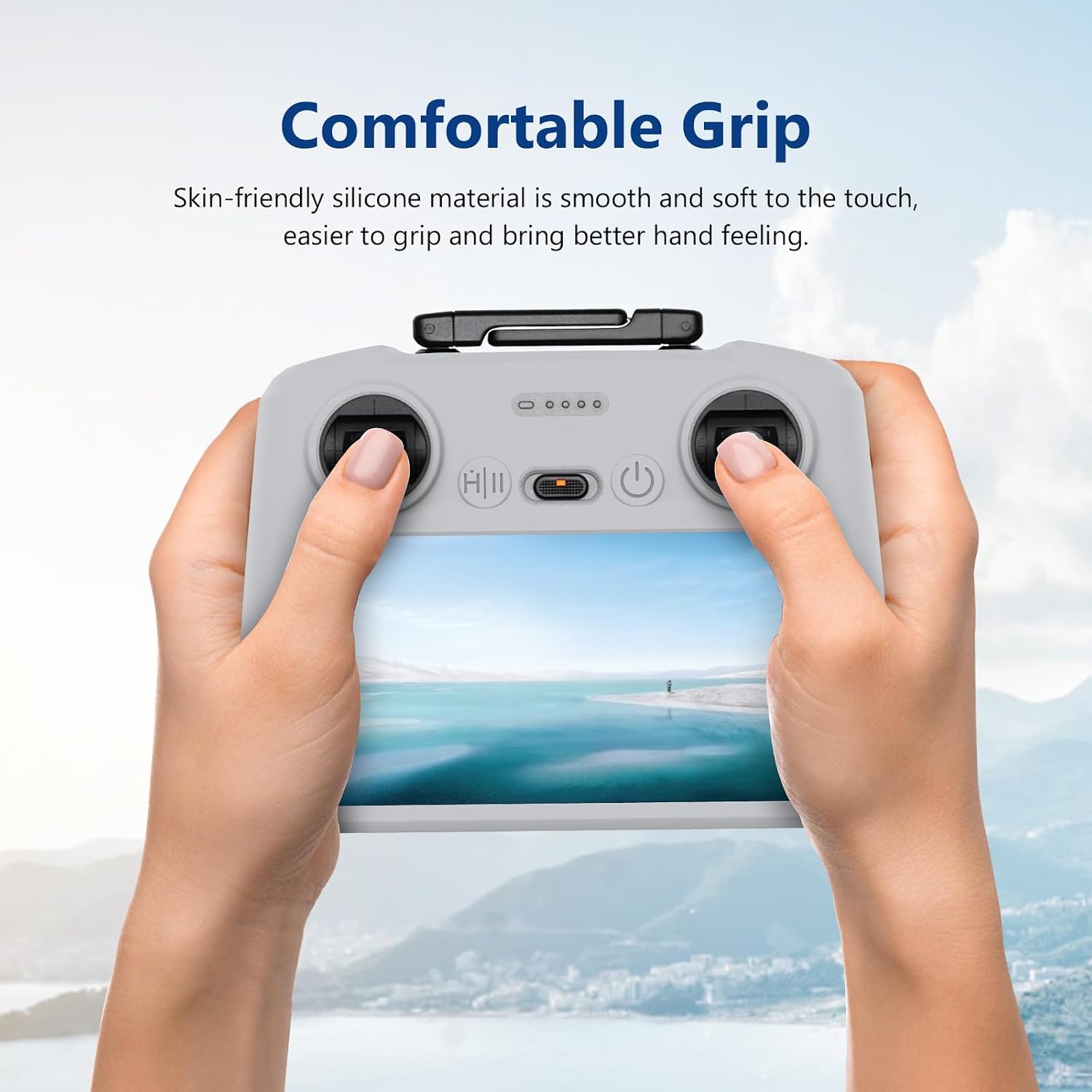 Reflex Camera Silicone Cover for DJI RC 2 Remote Control - Shockproof Protective Case for DJI Mavic Air 3, Lightweight & Durable. (Grey) image 5