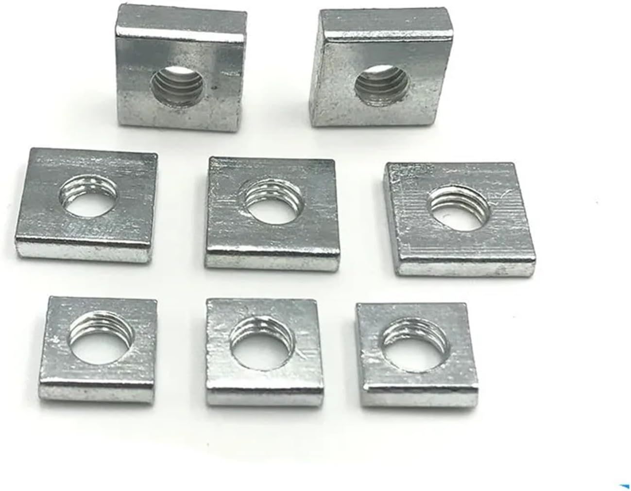 20-40pcs/lot Square Nut M2.5 M3 M4 Carbon Steel Galvanized Zinc Plated Thin Square Nuts (Color : 40pcs, Size : M4x15x15x3mm)