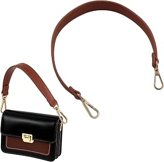 Unlorspy 19Inch Leather Hand Strap, Brown | Replacement Purse Strap, Swivel Clasps, Versatile, For Handbag/Shoulder Bag/Purse