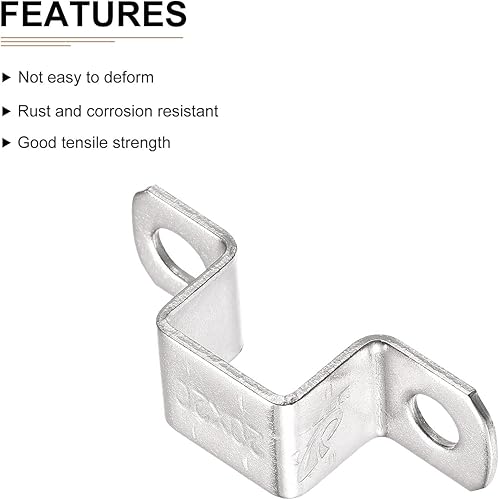 Miniatura 3 de DTGN Soporte de conector de puntal en forma de U de 0.709 in x 0.866 in (InnerHxInnerW) - Paquete de 6 - Bueno para fijación de tuberías en el hogar