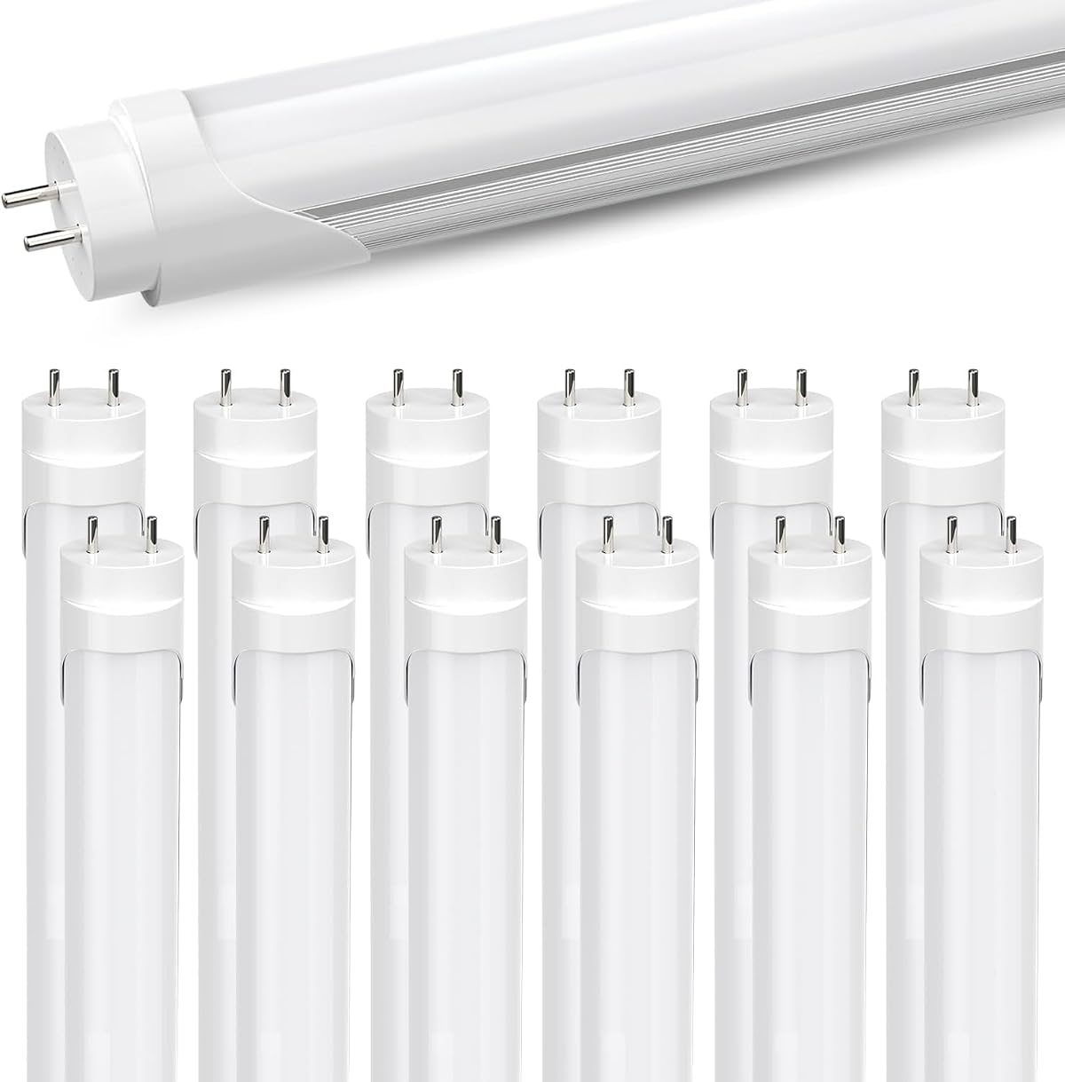 Jesled 4Ft Led T8 Type A+B Tube Lights, 24W(65W Equiv.), 3200Lm, 6000K, Single