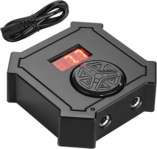 ATOMUS Black Dial Tattoo Power Supply for Shader and Liner Machine with Cable LED Digital Display Power Supply for Tattoo Beginner Artist (Power Supply+Cord)