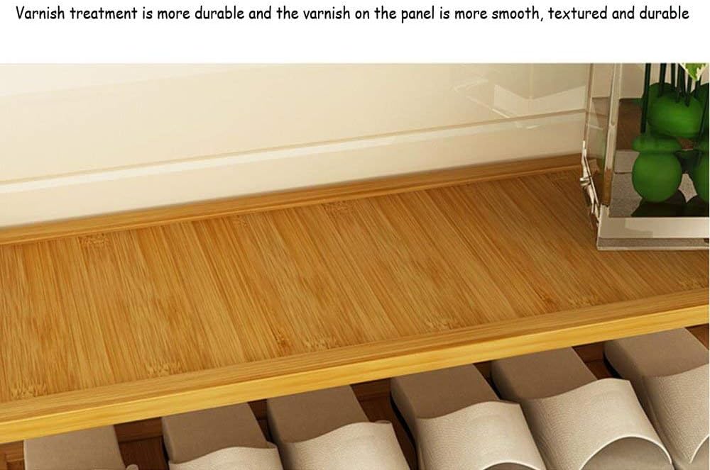 Shoe Rack Simple Home Multilayer Shoe Rack Storage Rack Assembly Dustproof Solid Wood Shoe Shelf Space Saving Shoe Cabinet (Size: 50/70/80/90/100cm Packing of 1) Wood Color (Size : 90CM)