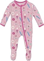 Vista 27 de KicKee Baby & Toddler - Pijama de viscosa ultrasuave de bambú con patas abatibles y puños