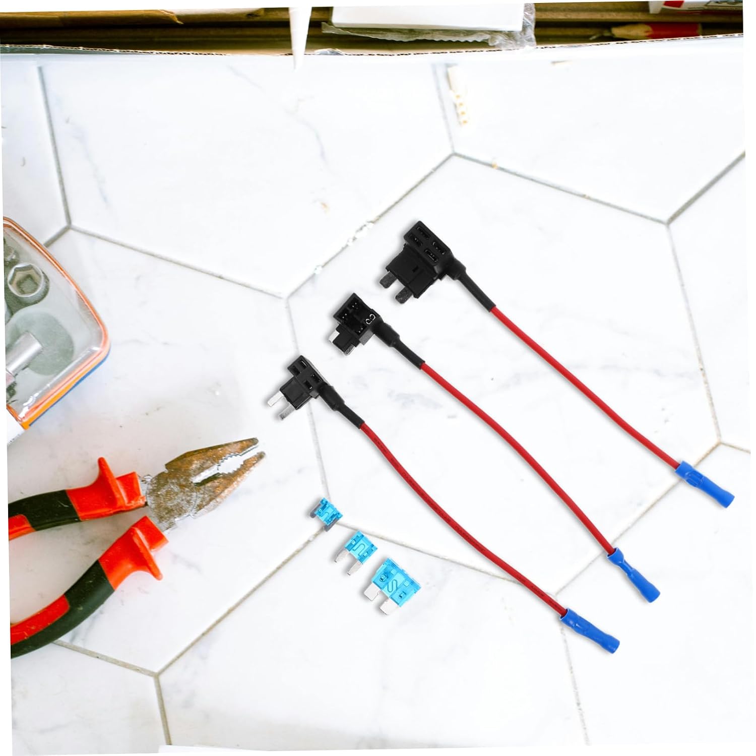 ULTECHNOVO 9pcs Add-a-Circuit Fuse Adapter Kit Automotive Fuse Tap Holder with Types of for Easy Replacement and Versatile Circuit Expansion