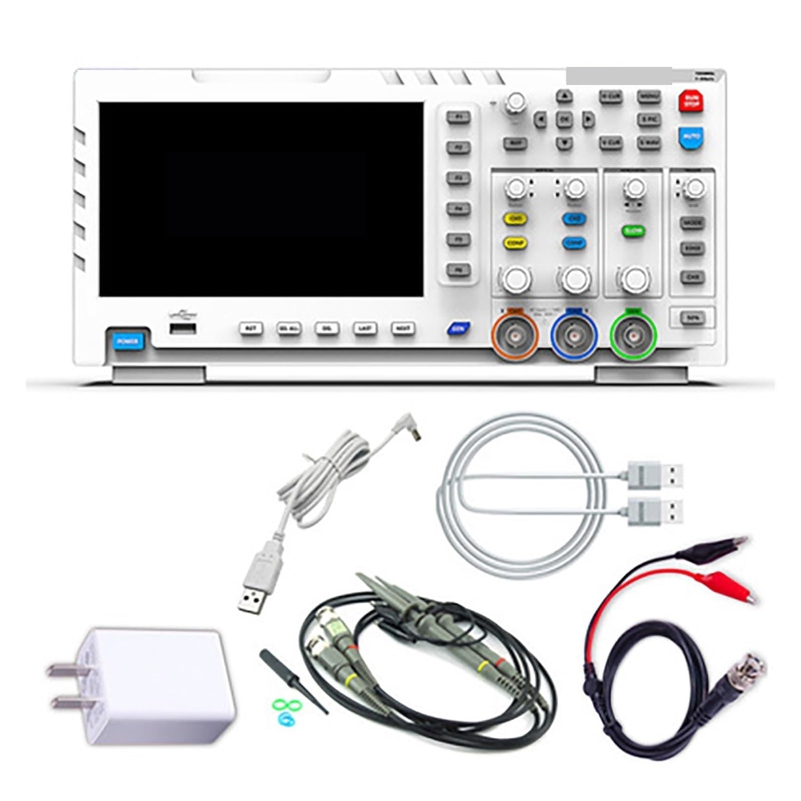 Osciloscopio Digital USB 1014D 2 en 1 generador de señal de entrada de doble canal 1GSa/s frecuencia de muestreo 100MHz * 2 ancho de banda analógico(1014D)
