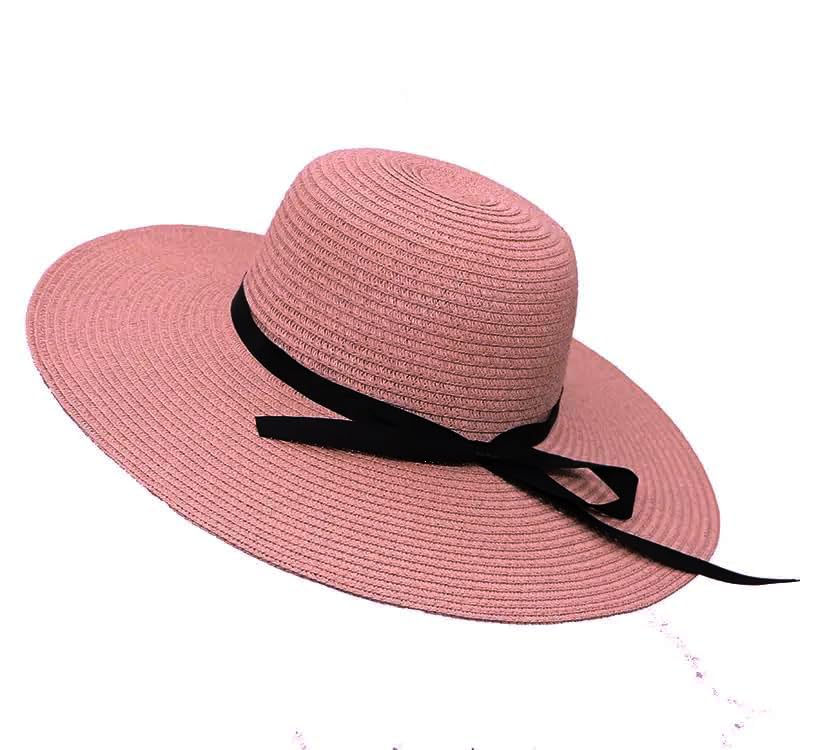 Image of Summer Medium Brim Floppy Beach Straw Hats for Women