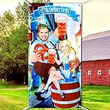 DISEÑO DE ESTILO BÁVARO - Nuestra pancarta de puerta de Oktoberfest está diseñada con elementos de Oktoberfest y traje nacional bávaro, lleno de atmósfera de Oktoberfest！ ¡Mostrará su estilo de moda en su fiesta!