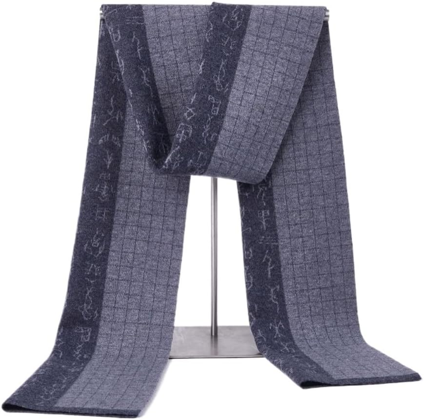 Men's scarves with thick and warm plaid collar in autumn and winter