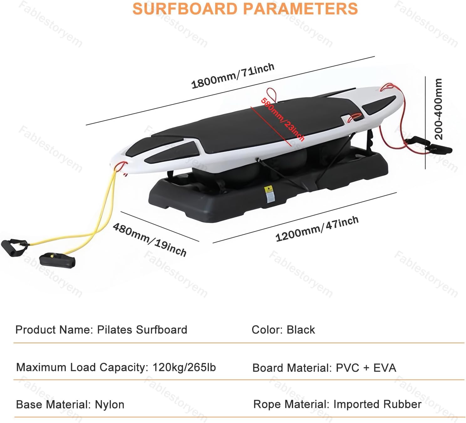 Surf Trainer Machine, Indoor Surf Simulator, Balance Board Trainer, Yoga Training Equipment, Pilates-Apparatus, Suitable for Beginners' Training & Surfing Enthusiasts' Practice 180 x 58 cm