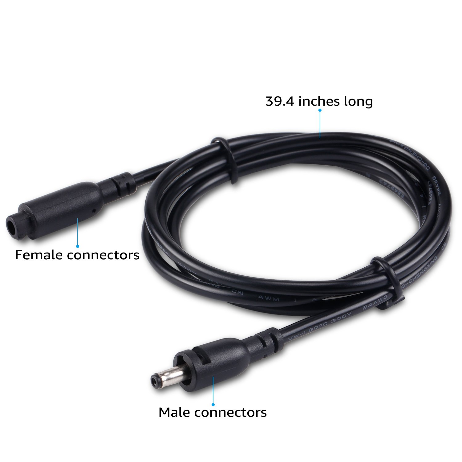 TORCHSTAR 39 Inches Interconnect Cable, Gun Safe Lighting Kit Extension Cable, Under Cabinet Light Extension Cord, LED Under Cabinet Lighting Accessories, Pack of 4