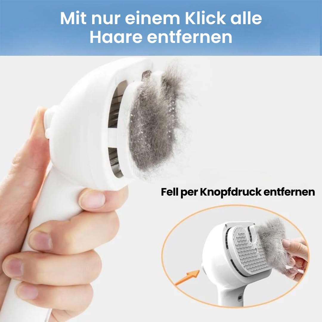 Felanis 3-in-1 Fellbürste mit Sprühnebel Katzenbürste mit Dampf Dampfbürste für Katzen und Hunde, Massage, Grooming & Haarentfernung