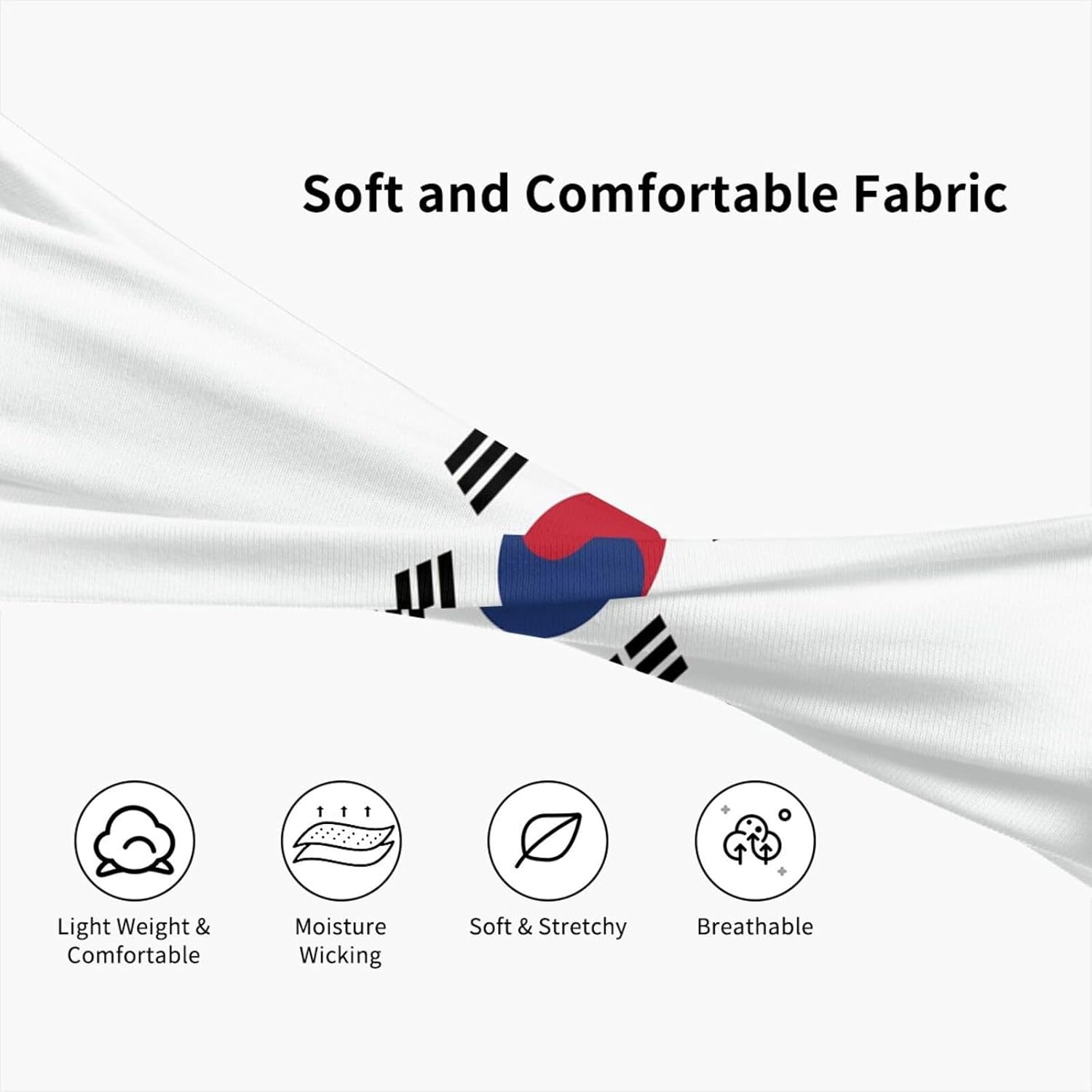 South Korea Flag Headbands for Men and Women Sweatband & Sports Headband for Running,Yoga and Hairband