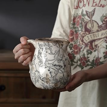 Vase Retro Rustic Small, Creative Home with Handle Living Room Dining Table Office Desktop Decor Home Decor
