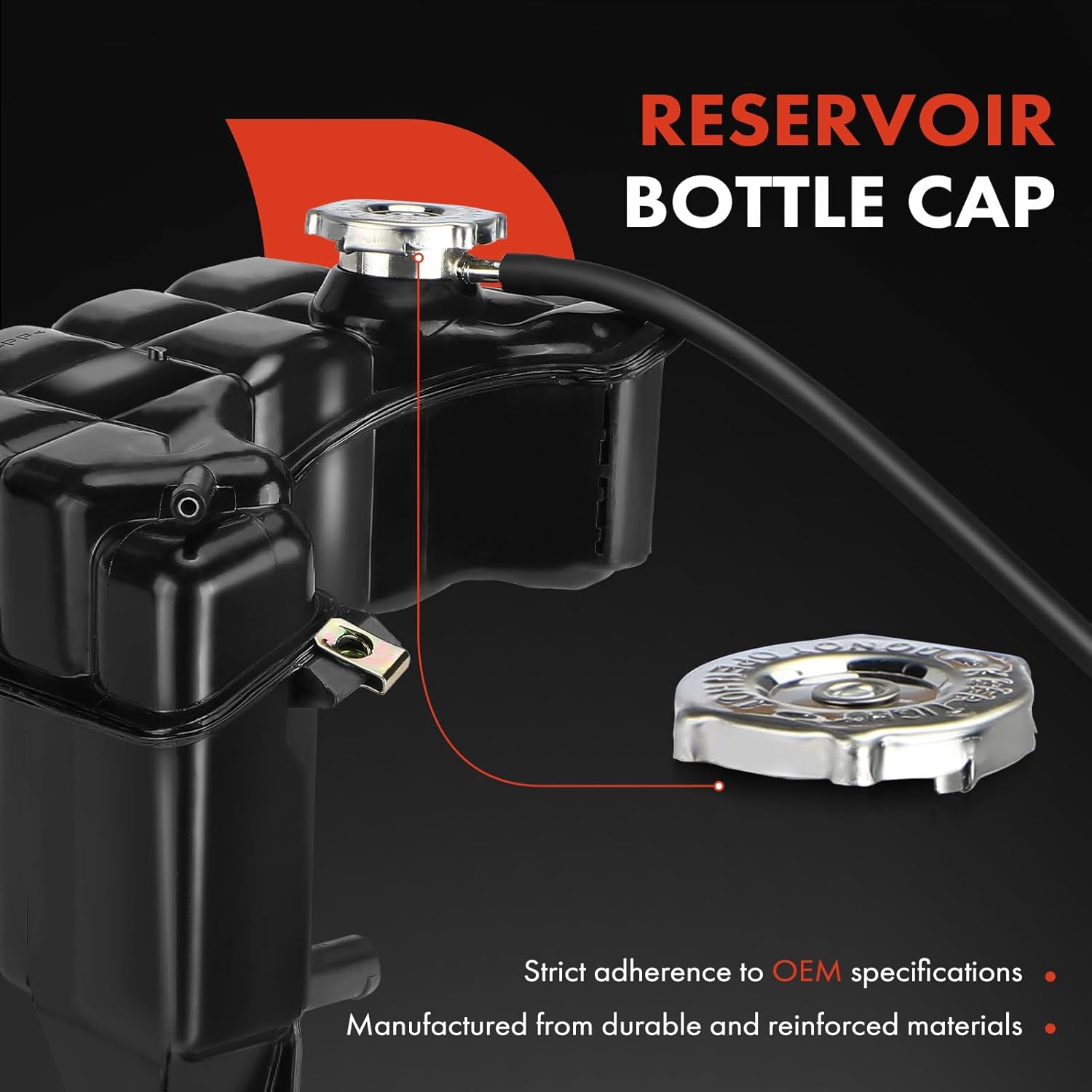 A-Premium Engine Coolant Overflow Recovery Reservoir Tank with Cap and Tubing Compatible with Cadillac Seville 1993-1997, Eldorado 1993-2002, DeVille 1994-1999, 4.6L