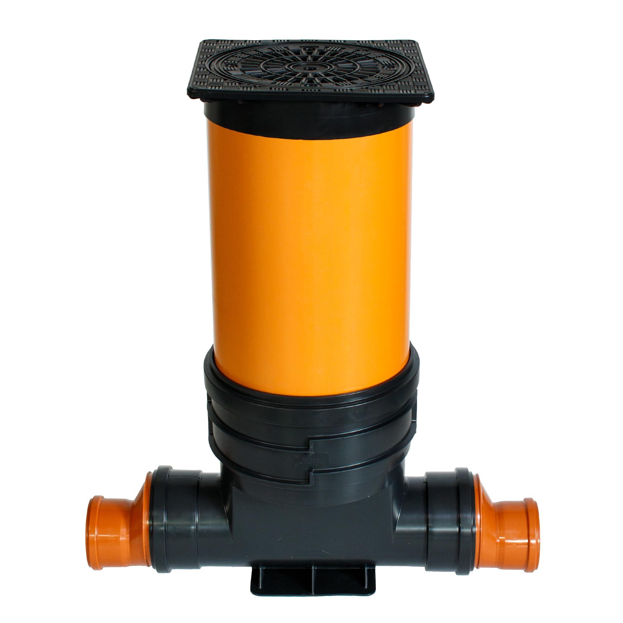 Schachtsystem Set - Kontrollschacht DN 315 - PVC Kunststoffrohr - Schachtböden gerade, 0,5 m Rohr, Deckel Viereckig Regen - Höhe 78, Breite 76,5cm - 2x DN 110-2 x Reduzierung 160/110