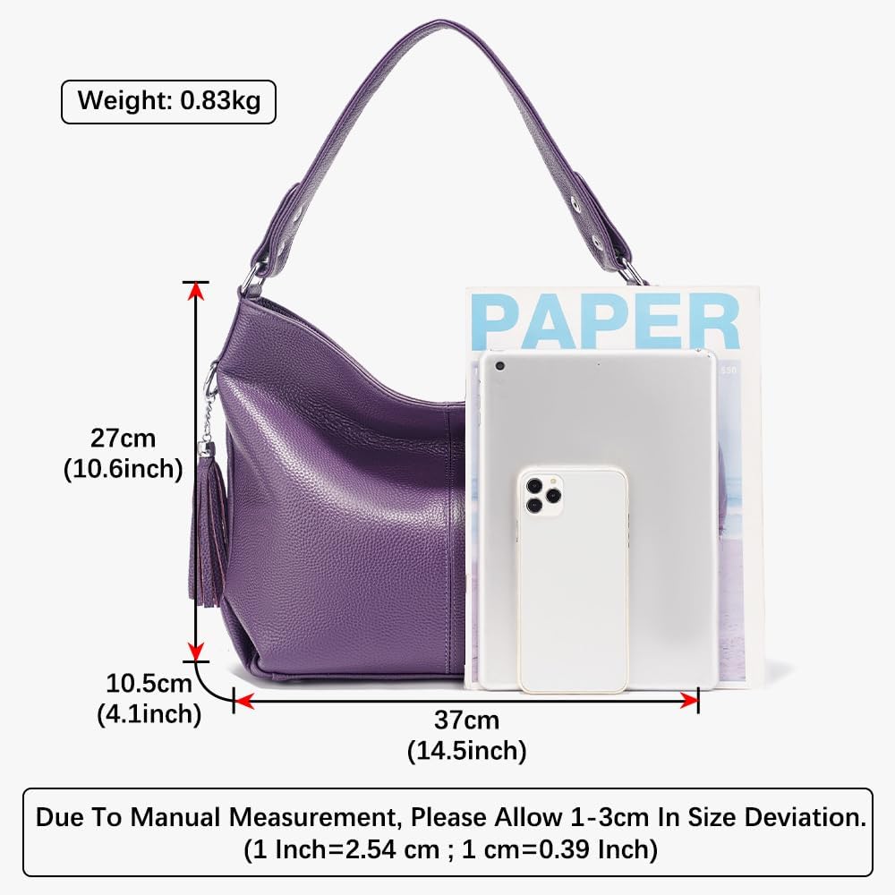 Fashion Soft Real Genuine Leather Tassel Women's Handbag Ladies Shoulder Tote Messenger Hobo Bag Satchel