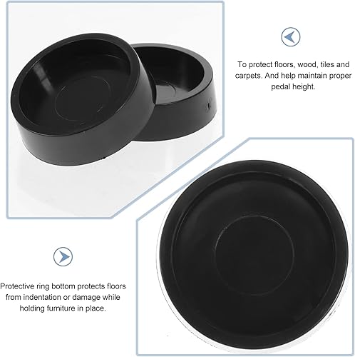 Miniatura 5 de DOITOOL Copas de goma para muebles, 4 posavasos antideslizantes para muebles, tapones redondos para ruedas, 1.9 pulgadas (negro)