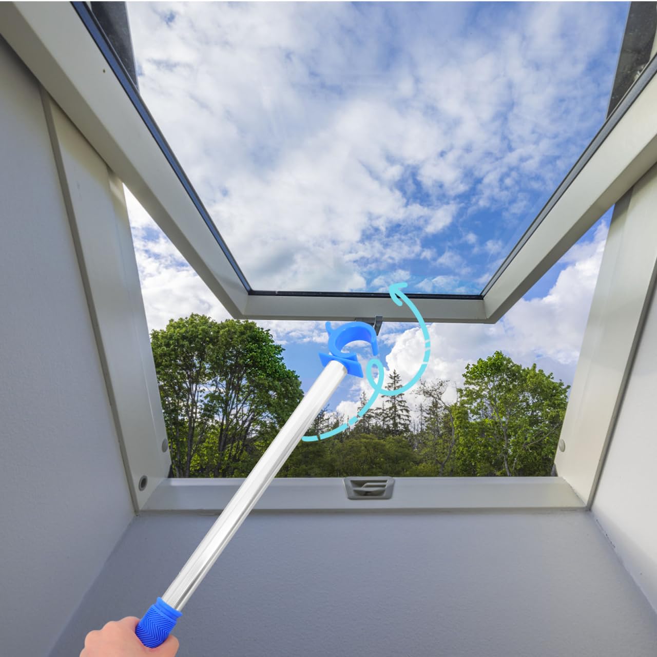 VILLCASE Jalousien-Öffnungsstange 46,2 cm, 151 g – Fensteröffnerstange zum einfachen Öffnen & Schließen von Markisenfenstern ohne Leiter, für hohe Wohnzimmer- & Küchenfenster, innen & außen