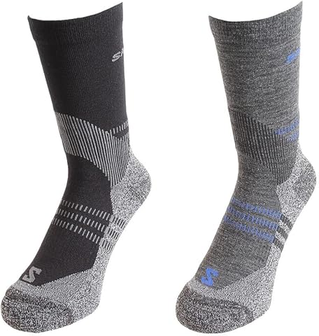 Salomon X Ultra Access Crew 2-pack, calcetines lana merino, suela acolchada polipropileno, sujeción elástica para senderismo y aire libre