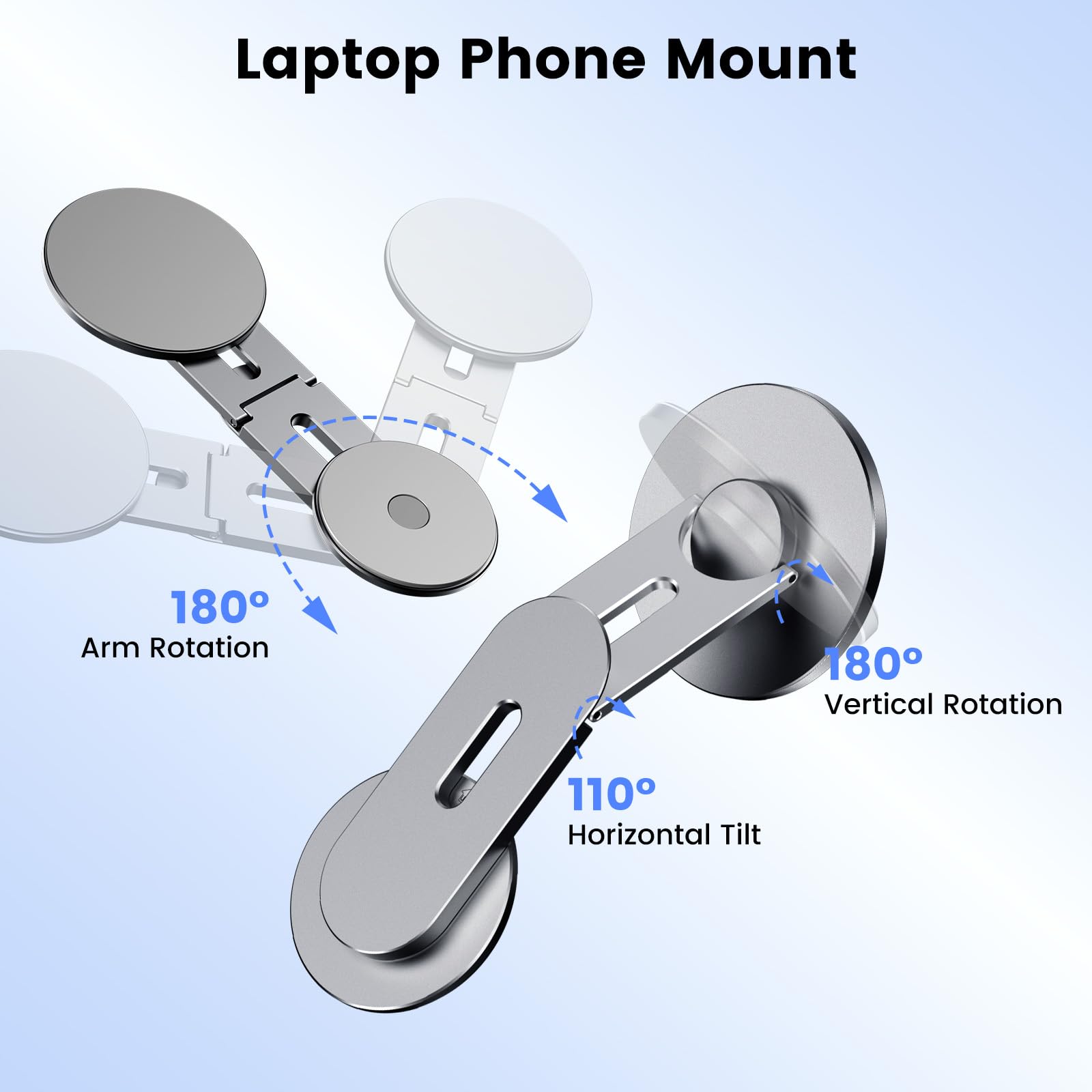 Magnetyczny uchwyt na telefon do laptopa MagSafe do iPhone'a 16/15/14/13/12 i wszystkich telefonów, regulowany 180° uchwyt boczny do monitora komputerowego Tesla, uchwyt na telefon