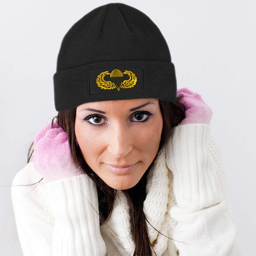 Patch Beanie Airborne B Embroidery Skull Cap Hats for Men & Women 1 Size