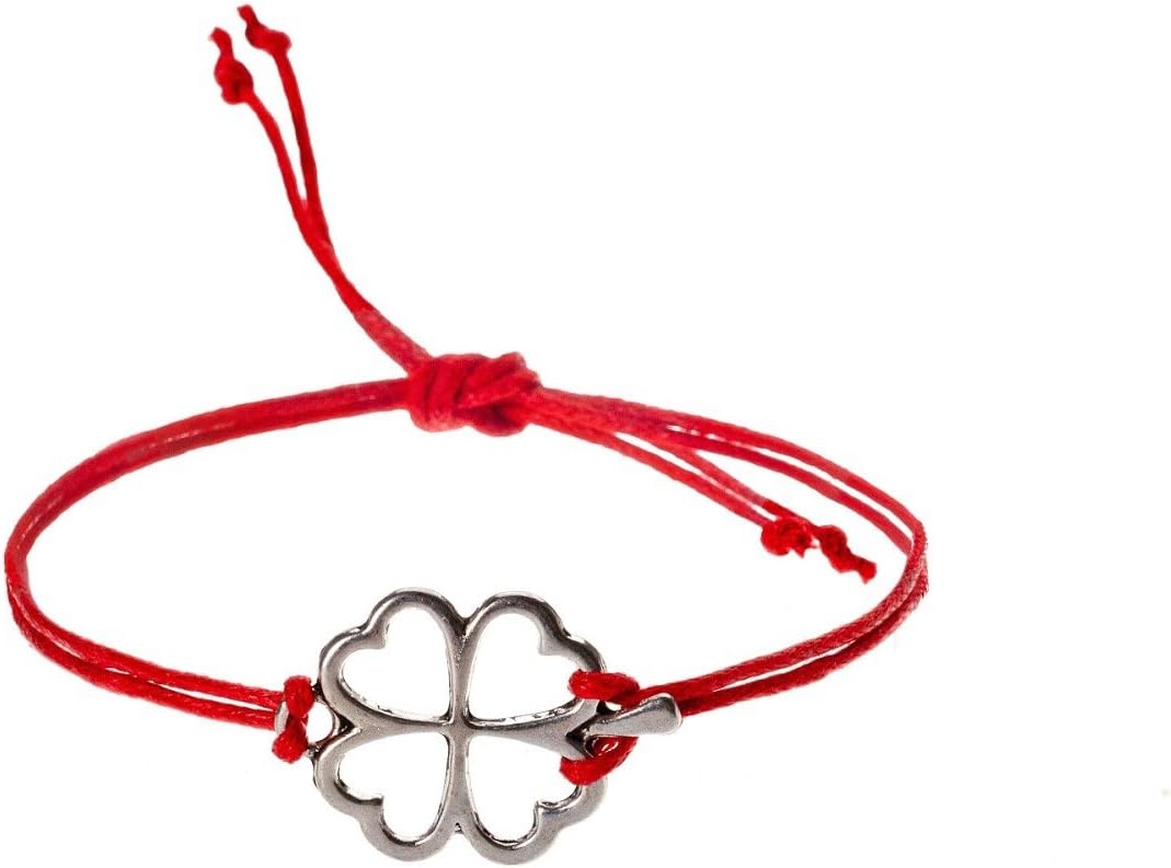 Wish Bracelets Four Leaf Clover for Teen Girls Good Luck, Gift Jewelry, red String, Make a wi