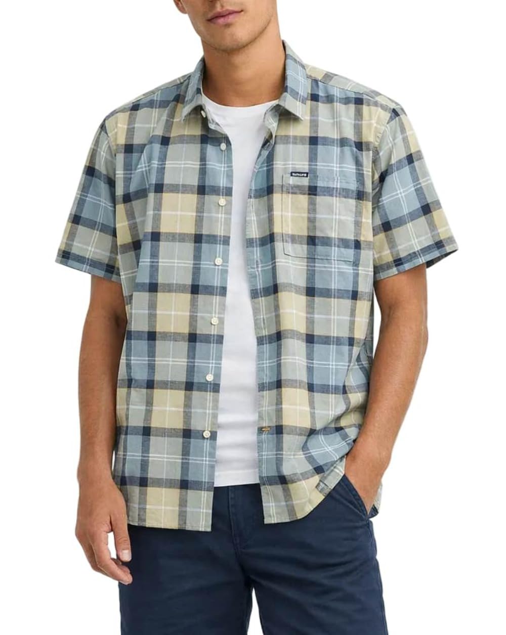 Barbour Mens Gordon Short Sleeve Shirt – Tailored Fit Cotton Check Shirt, Smart Casual Summer Button Down with Chest Pocket (UK, Alpha, L, Regular, Regular, Highland Loch Tartan)
