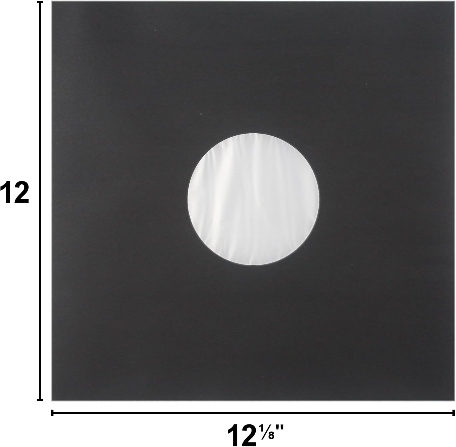 (100) 12" Premium Black Polylined Record Inner Sleeves - Archival Quality, Heavyweight Paper & Plastic #12IABK