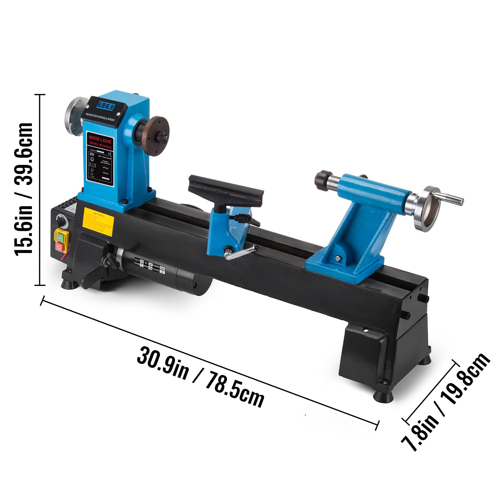 Mophorn Wood Lathe 12 x 18 Inch,Bench Top Heavy Duty Wood Lathe