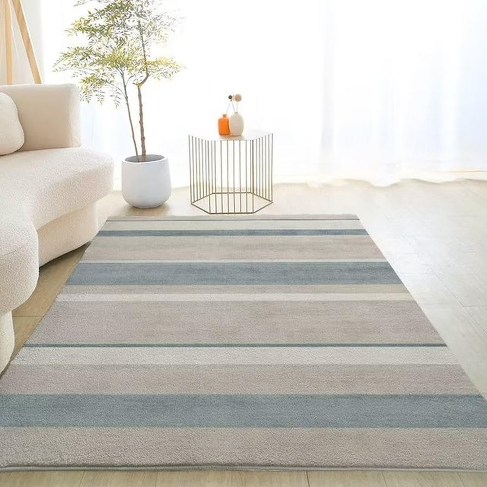 Tapis géométriques pour chambre et salon créant un coin canapé douillet