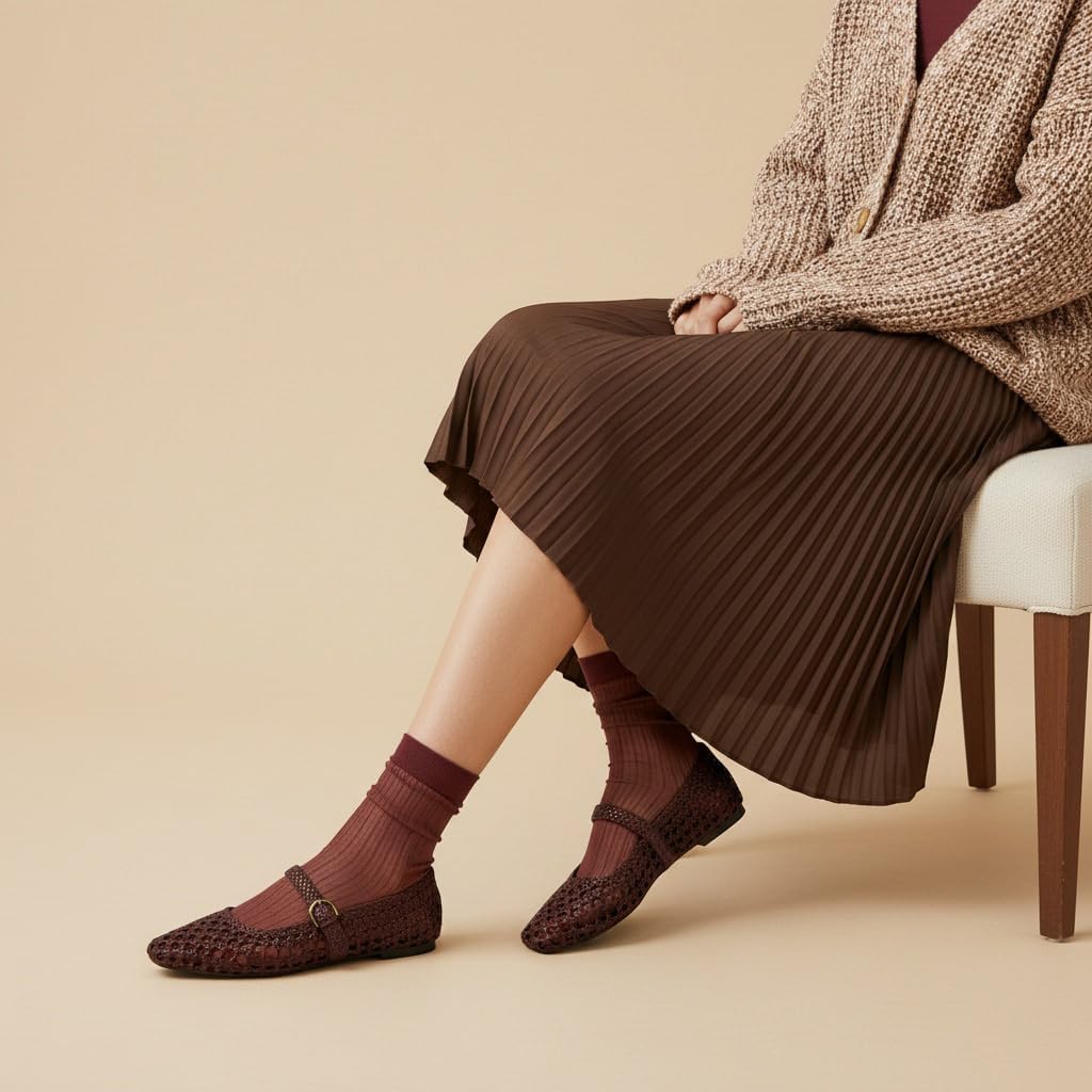 CUSHIONAIRE Weston Hand Woven Mary Jane Flats for Women, Comfortable Dressy Ballet Flats with Braided Adjustable Buckle and Memory Foam Cushioning - Image 7