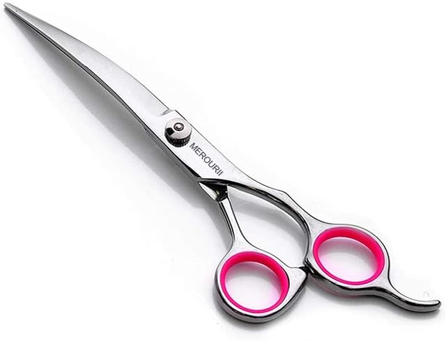 Curved Dog Scissors, Pet Gromming Curved Scissors 6 " Stainless Steel Dog Cat Cutting Hair Scissors Down Curved Scissors