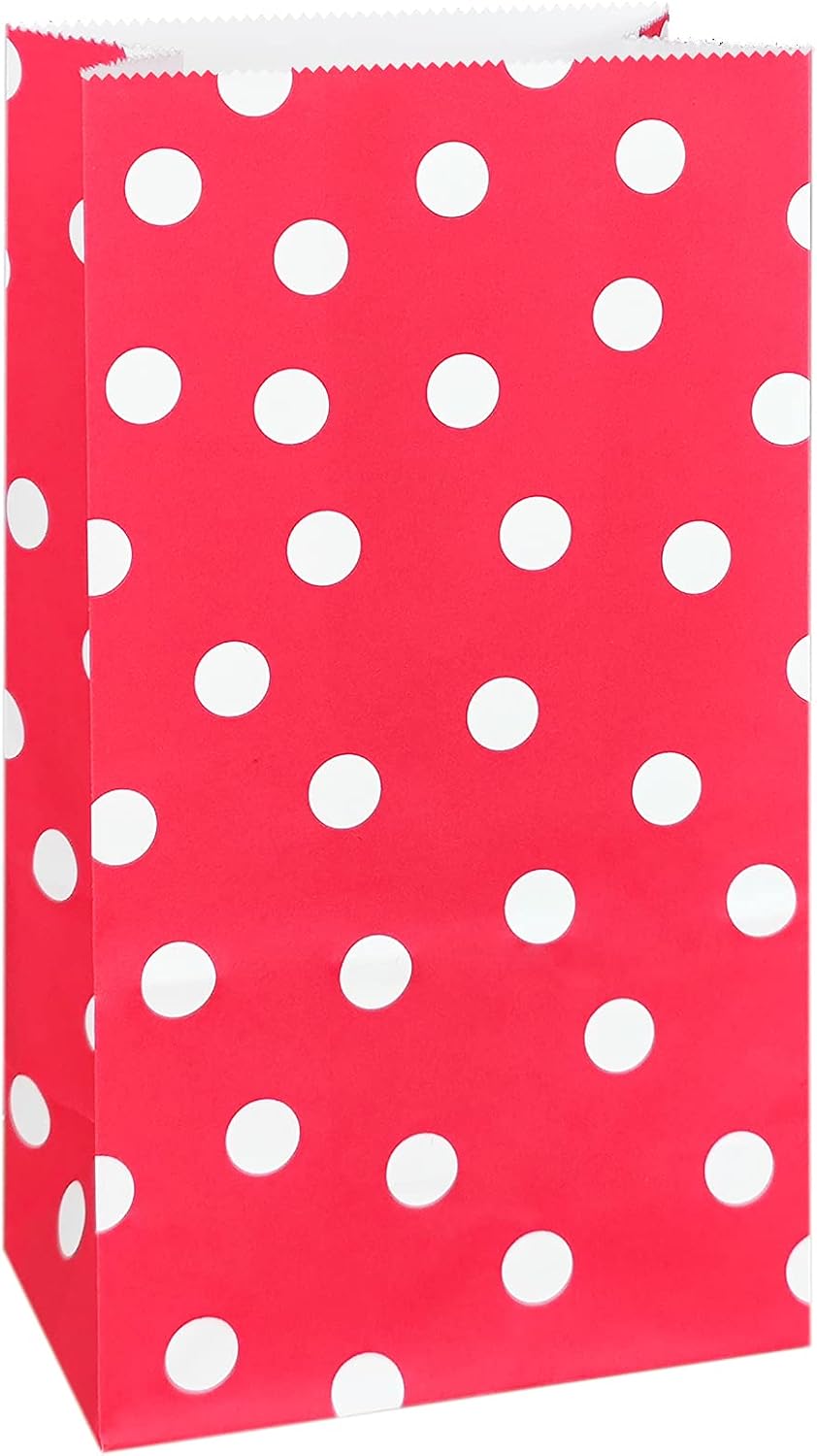 ADIDO EVA Small Paper Bags Red Polka Dot Paper Lunch Bags