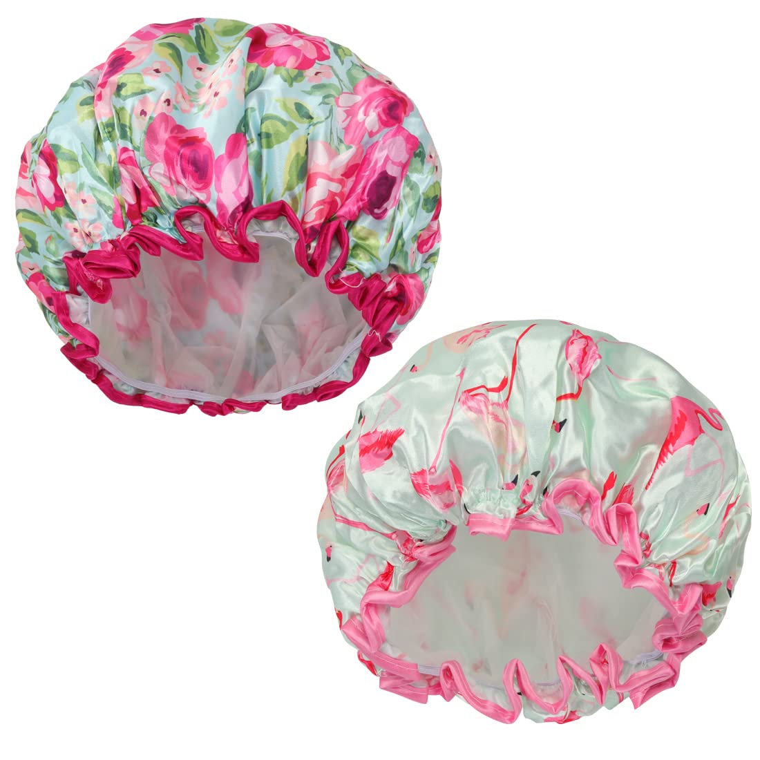 Reusable Shower Cap, 2 PACK Bath Cap for Women Double