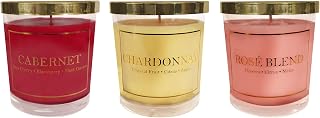 LumaBase Scented Wax Candles, Wine Collection - Set of 3